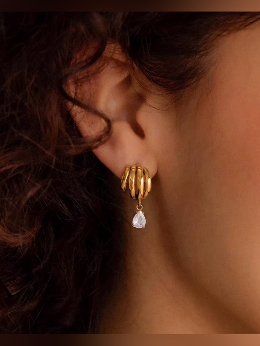 Diamond Hoop Earrings D195